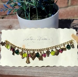 Handmade wine charm bracelet